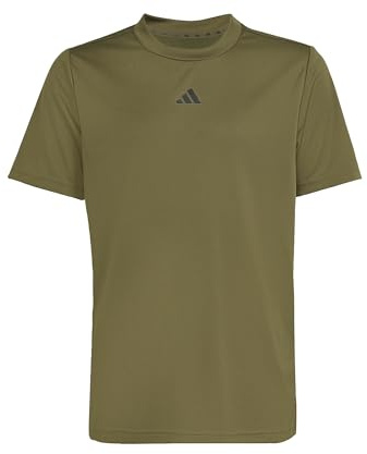 adidas Unisex Kids Train Essentials Logo Regular Fit T-Shirt Junior, Olive strata/Black, 11-12 Years