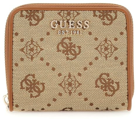 GUESS Neda SLG Zip Around Wallet S Latte Logo