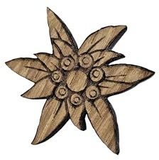 Hutschmuck, Trachten Anstecker aus Holz, Edelweiss-Kleeblatt-Herz Design, 25-35mm, Eiche Massiv, Edelstahlstecker, Hypoallergen, Verfärbungsfrei, Modernes & Originelles Design