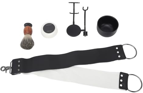 Für Bart, für Rasierwerkzeugset - Rasierhalterhalter, Rasierseifeschale, Schärfen von Tuch, Bartbürste - für Salon
