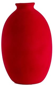 Vaso Decorativo Moderno da Interno in Ceramica – Collezione Design Elegante per Arredo Casa,Vasi da Soggiorno, Tavolo o Salotto Soprammobile di Design - Anfora Natural - Rosso Effetto Velluto