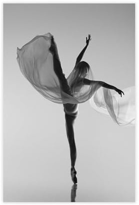 XFATGIA Ballerina-Poster, Leinwand-Poster, Wandkunst, Dekordruck, Bild Gemälde für Wohnzimmer, Schlafzimmer, Dekoration, 30 x 45 cm