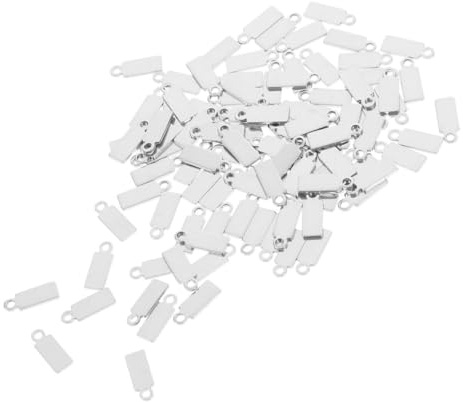 ULDIGI 50 Stück Edelstahl Rechteckige Blanko Stanz Anhänger Langlebig Für DIY Schmuck Gravur Rohlinge Schmuckherstellung Zubehör Für Bettelarmband Anhänger Basteln