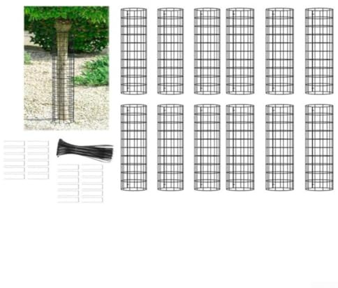 Minhe Anpassbare Pflanzenschutzkuppel, wetterbeständig, Drahtzaun, 6 Stück, Kaninchenschutz für Tomatensalat, Rose, für Bush-Rasenmäher (12-teilig)