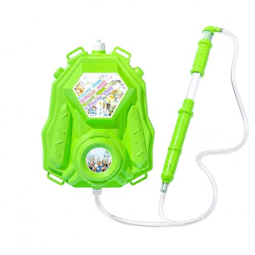 Zxpjkyu Wasserpistole Rucksack Wasserspiele Spritzgewehr Komfortabel zu Tragen Pumpmechanismus für Effektives Spielen für Kinder Jahren Garten Park Sommerausflug, Grün