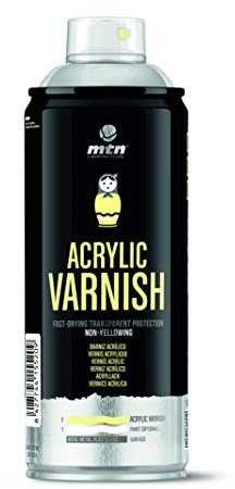 Montana Colors Barniz Acrílico - Brillante Spray, Transparente Brillo, el embalaje puede variar