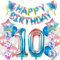 Luftballon 10. Geburtstag Dekoration Set rosa,10 Geburtstag Deko für mädchen Regenbogen,balloon 10.Geburtstagsdeko Folienballon 10 Jahre geburtstag frau Deko Happy Birthday 10th für mädchen (10)