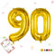 Smlpuame 102cm Folienballon Zahlen Luftballon 0-9 Geburtstag Golden Große 90 Ballons für Geburtstagsfeier Feierdekorationen, Heliumfolien Zahlenballons für Hochzeitstag