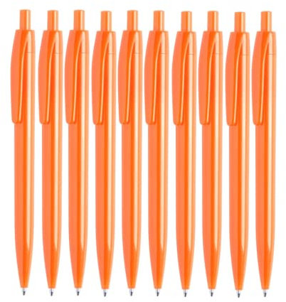 NIPORO Kugelschreiber Schwarz oder Blau 50 Stück Mine Blau Nachfüllbar (Orange)