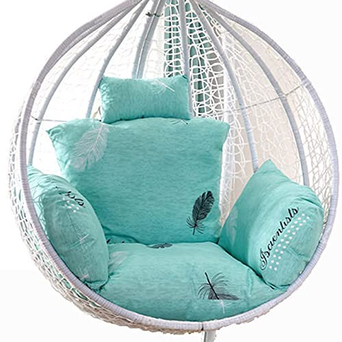 IMYOGI Ei-Stuhl-Kissen, Ei-Stuhl-Kissen-Ersatz, verdicken, Schaukel, Hängekorb, Sitzkissen, Outdoor-Hängematten-Stuhl-Kissen, waschbar, hängendes Ei-Stuhl-Kissen, Cyan-Blau