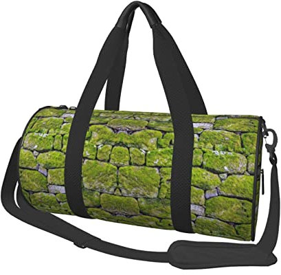 Seesack mit Moosstein-Druck, für Herren und Damen, Reisetasche (45 x 22,9 cm) für Reisen, Sport, Turnbeutel, Schwarz, Einheitsgröße
