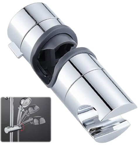 KWQINX Chrome-Plated ABS Shower Head Holder 16-19MM Adjustable Replacement Handheld Shower Rail Head Slider Clamp Bracket