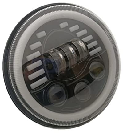 Nebelscheinwerfer 2pc 130W H4 7-Zoll Scheinwerfer Halo Angel Eyes Für Lada 4x4 Urban Niva Wrangler JK Land Rover Defender Hummer Zubehör