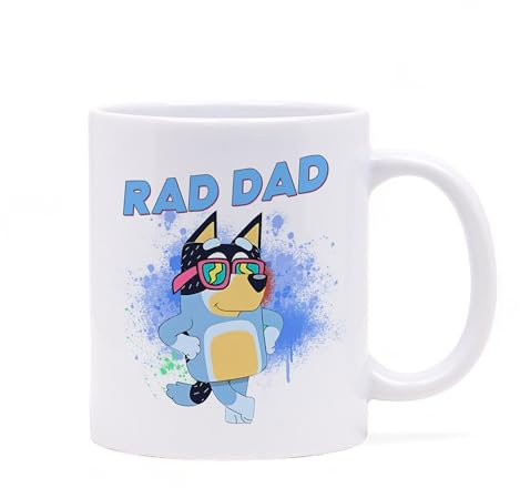 Bluey Dad Mug | Rad Dad | Novelty Dad Mug | Bluey Family | Happy Father's Day | Fathers Day Mug | Mug for Dad | Bluey and Bingo