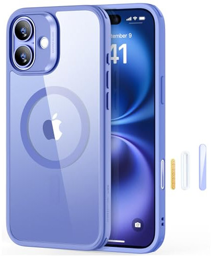 ESR for iPhone 16 Case, Camera Control, Compatible with MagSafe, Shockof Military-Grade tection, Magnetic Phone Case for iPhone 16, Classic Hybrid Case (HaloLock),Clear Blue