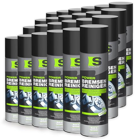 Spraytive 24 x 500ml Power Bremsenreiniger Spray - Hochwirksamer Industriereiniger und Kaltreiniger: Entfernt Schmutz, Öl, Fett, Rost und Bremsflüssigkeit – Made in Germany