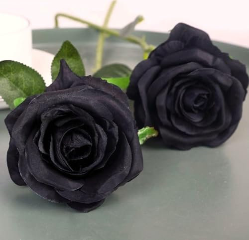 Rose éternelle noire synthétique. Roses noires de la plupart des cadeaux, anniversaires, décorations. Rose noire Matériau synthétique. Fabriqué en Espagne.