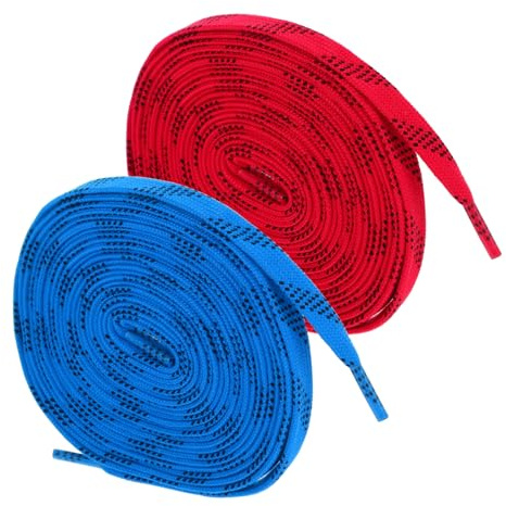 SOPOTUTU Lot de 2 paires de lacets plats de hockey sur glace de couleur durable pour hockey, patins à glace, patins à roulettes, chaussures de sport et bottes