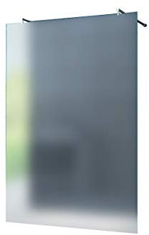 Freistehende 10 mm Duschabtrennung Düsseldorf - Milchglas, Frost 80 x 200 cm Runder Haltestange/Walk-In Duschtrennwand Duschwand Dusche ESG Sicherheitsglas
