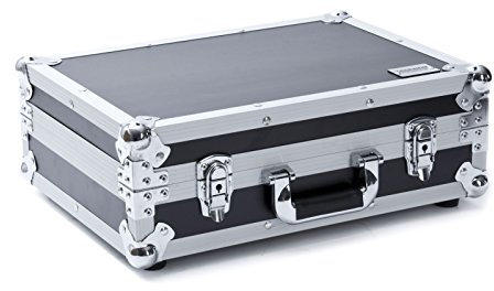 MUSIC STORE Mic Case 7, Holzgehäuse für 7 Mikrofone, Stabiles Design, Schnappverschlüsse, Ideal für Mikros bis 18 cm, Inklusive Zubehörfach, Schwarz, 3,6 kg