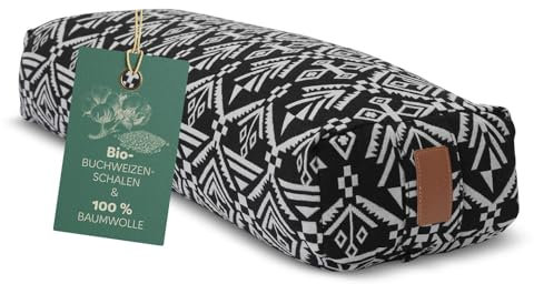 #DoYourYoga® Yoga Bolster »Paravati« mit Bio-Buchweizenschalen (KBA), waschbarer Bezug, 67cm x 13cm, Meditationskissen/Sitzkissen/Zafukissen für Yin Yoga - Style 7