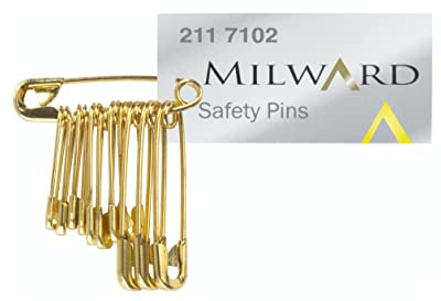 Milward 2117102 | Brass Safety Pins | Gold | 19/22/28mm | 25 Bunch
