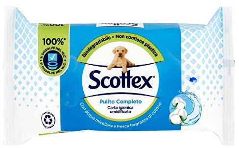 Scottex Pulito Completo, Carta Igienica Umidificata, Con PH Neutro, Con Carta Certificata FSC, 42 Salviette (1x42)