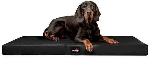 tierlando® Orthopädische Hundematratze Alice Easy CLEAN Kunstleder Visco-Hundematte Größe: 100x80cm | Farbe: 03 Schwarz