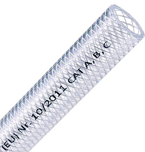 FLEXTUBE TX Ø 38mm x 5mm (1 1/2 Zoll), Meterware PVC Schlauch mit Gewebe, Lebensmittelecht durchsichtig flexibel Druckschlauch Druckluftschlauch Lebensmittelschlauch Wasserschlauch Luftschlauch