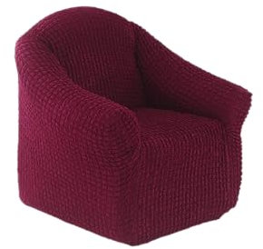 My Palace Ysabella Sesselschoner mit Schaumstoff-Ankern 1 Sitzer hochdichtes Stretch-Gewebe und antirutsch Stretch Sesselhusse Fernsehsessel Bezug elastischer Sesselüberwurf, 70-120cm Weinrot