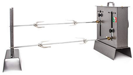 GIEMME – Tournebroche électrique à 2 moteurs – Capacité maximale 12 kg – Broches réglables en hauteur