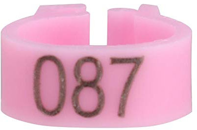 6 Farben 100 Teile / beutel 8 MM 001-100 Nummeriert Kunststoff Vogel Bein Bänder Ringe Hen Taube Bein Geflügel Taube Vogel Küken Papagei Clip Ringe Band(Rosa)