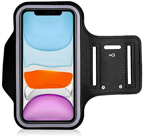 KP TECHNOLOGY iPhone 11 Pro Armband Case - for Running, Biking, Hiking, Canoeing, Walking, Horseback Riding and other Sports for iPhone 11 Pro (BLACK)