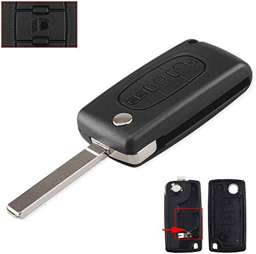 Cover Chiave compatibile Citroen C2 C3 C4 C5 C6 C8 Xsara Picasso Berlingo - compatibile con Peugeot 207 307 308 407 408 3008 5008 Partner 807 - Fiat ULYSSE (3 Pulsanti - Citroen, VA2 - CE053636 )