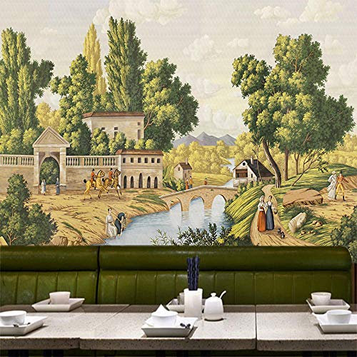 Beauty-Salon Tapete Manor Castle westlichen Malerei Holzwand Hintergrund Wand 8d fototapete 3d effekt tapete tapeten wald vintage-250cm×170cm