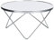 Designer Beistelltisch rund weiß/Silber Meridian