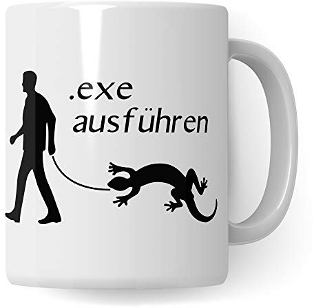 Pagma Druck Exe ausführen Informatik Tasse, Informatiker Geschenk Entwickler Developer Becher, Programmierer Witz Spruch Programmieren Admin Kaffeetasse