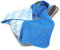 Doppelseitige Einschlagdecke für Babyschale Autokindersitz Buggy Kinderwagen 90x90cm - universal baby Decke (z.B. Maxi-Cosi/Cybex/Römer) (Auto Einschlagdecke weisse Elefanten blau - Minky blau)