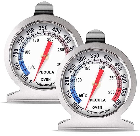 Oven Thermometer 2 Pack 50-300°C/100-600°F, Oven Grill Fry Chef Smoker Thermometer Instant Read Stainless Steel Thermometer Kitchen Cooking Thermometer