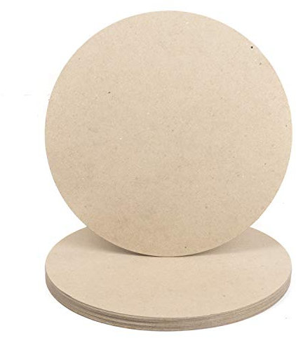 10 Círculos de cartón redondo ø 34 cm, Discos cartón rígido 2.5 mm para manualidades, esferas de reloj, mandalas, pintura. (Beig Kraft)