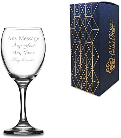 Personalised Engraved 9oz Imperial Wine Glass, Any Message