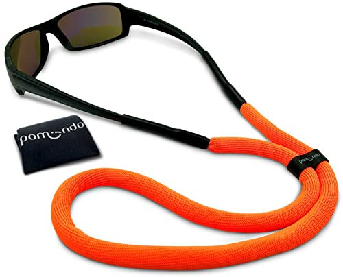 pamindo® Brillenband schwimmfähig für Wassersport & Freizeit - Sportbrillenband für Damen, Herren & Kinder - schwimmend & sicherer Halt – Signal-Orange