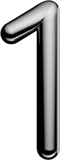 Ultion Sweet Chrome Door Numbers '1' - 3inch height - Self Adhering, No Drilling or Screwing Required …