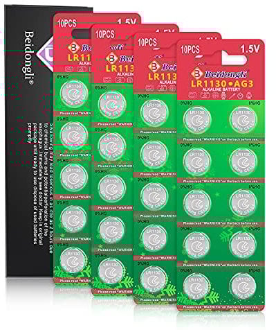 LR1130 AG10 Batteria Pila a Bottone Alcalina 1.5V 40 Pezzi AG10/ LR54 / 390 / 389A【3 Anni di Garanzia 】