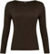 New Ladies Long Sleeve Round Neck Plain Basic Women's Stretch T-Shirt (Brown, 12)