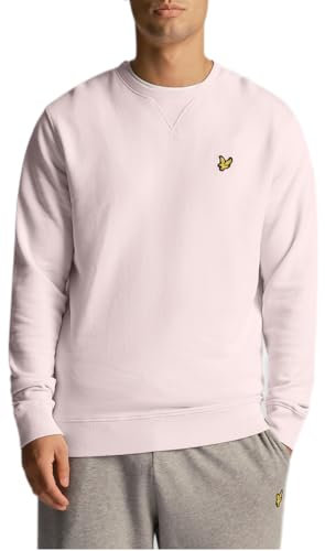 Lyle & Scott Uomo Felpa Girocollo Lavata Rosa Chiaro L