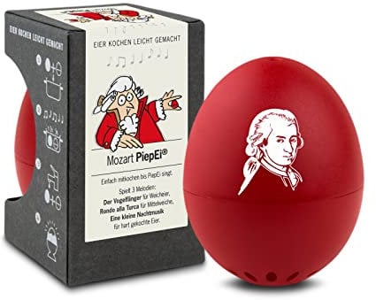 Mozart PiepEi - Singende Eieruhr zum Mitkochen - Eierkocher für 3 Härtegrade - Spielt Eine kleine Nachtmusik - Lustiges Kochei - Musik Eggtimer - Brainstream