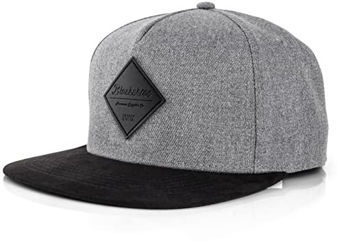Blackskies® Porto Alegre Snapback Cap | Damen Herren Baseball Mütze Kappe Basecap Suede Schirm - Grau-Schwarz