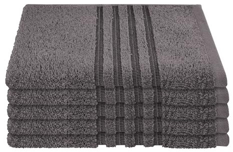 Schiesser Gästetuchset Milano - 5-teilig - 30 x 50 cm - Dunkelgrau