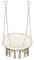 Boro Hängesessel, Schaukelkorb zum Aufhängen - Indoor und Outdoor geeignet - aus bequemem und stylischem Baumwollgewebe - Sitzfläche ca. 61cm - Belastbarkeit max. 150kg - Creme-Weiß
